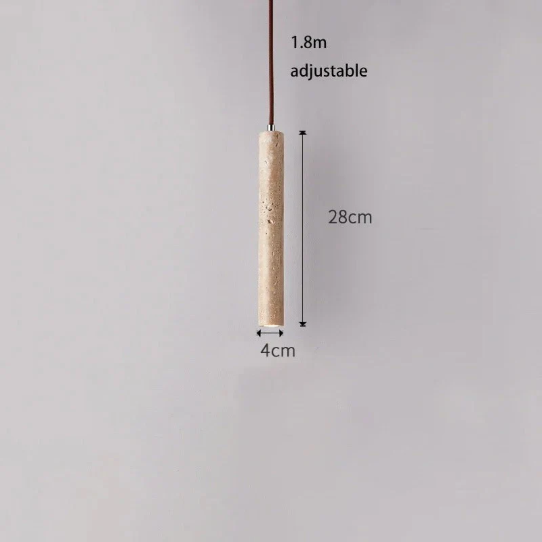 Moktan Sabai Travertine LED Pendant Light 28cm Minimalist Wabi Sabi Ceiling Lamp