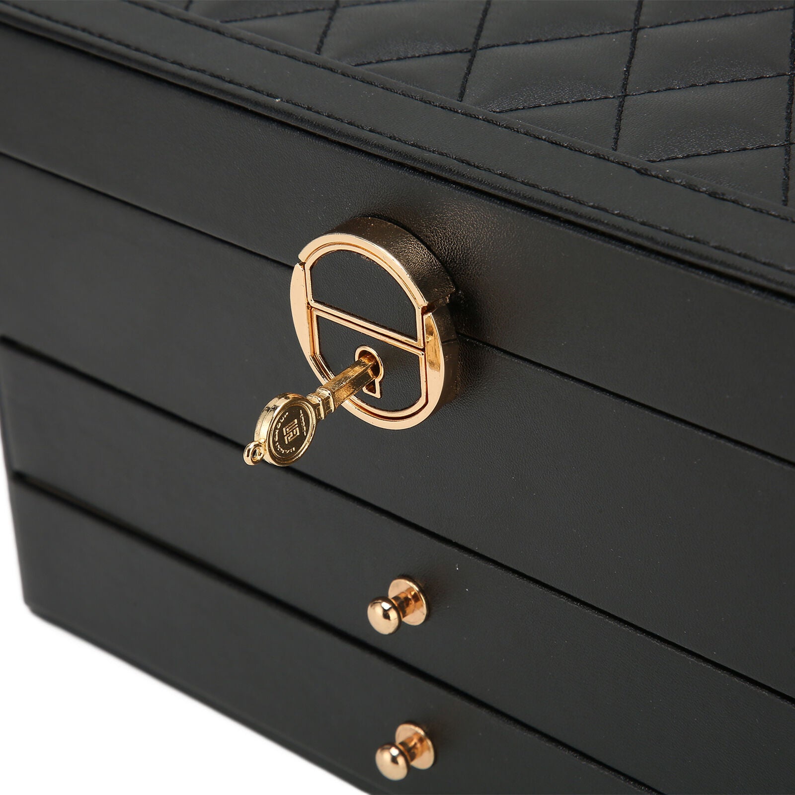 Moktan Sabai 3 Layer Leather Jewelry Box Organizer Case with Compartments 23x17cm