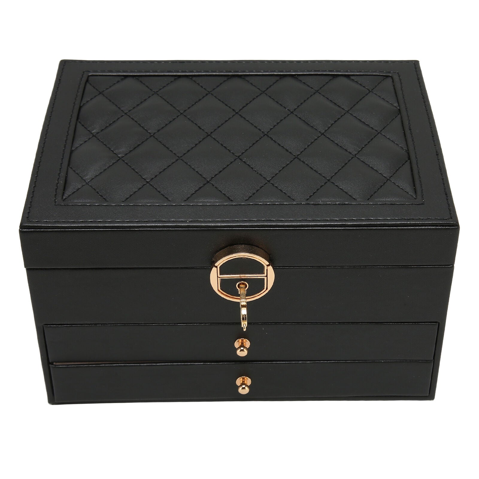Moktan Sabai 3 Layer Leather Jewelry Box Organizer Case with Compartments 23x17cm
