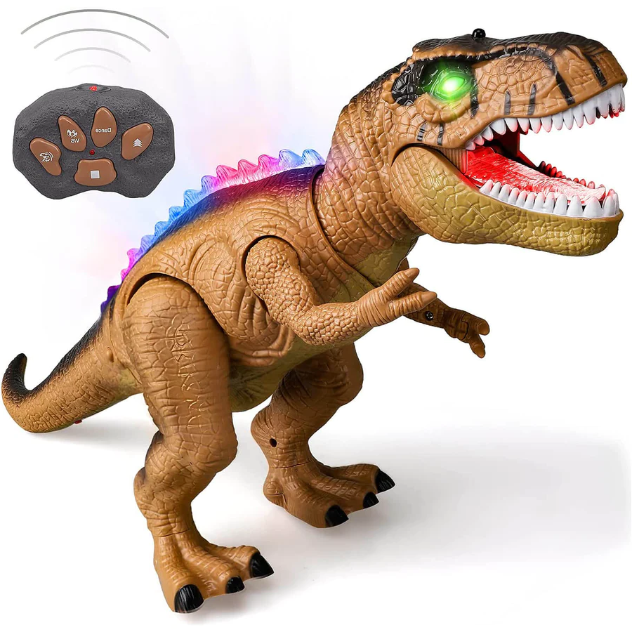 Moktan Sabai Remote Control T-Rex Dinosaur with Lights Sounds Walking RC Toy