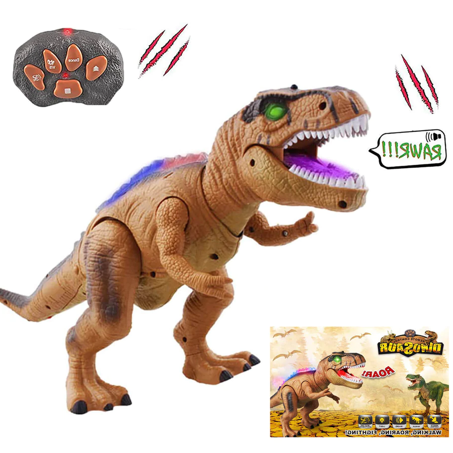 Moktan Sabai Remote Control T-Rex Dinosaur with Lights Sounds Walking RC Toy