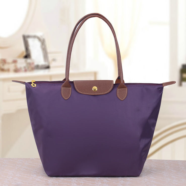 Moktan Sabai Oxford Shoulder Bag for Women Luxury Handbag Spacious Everyday Tote Purple