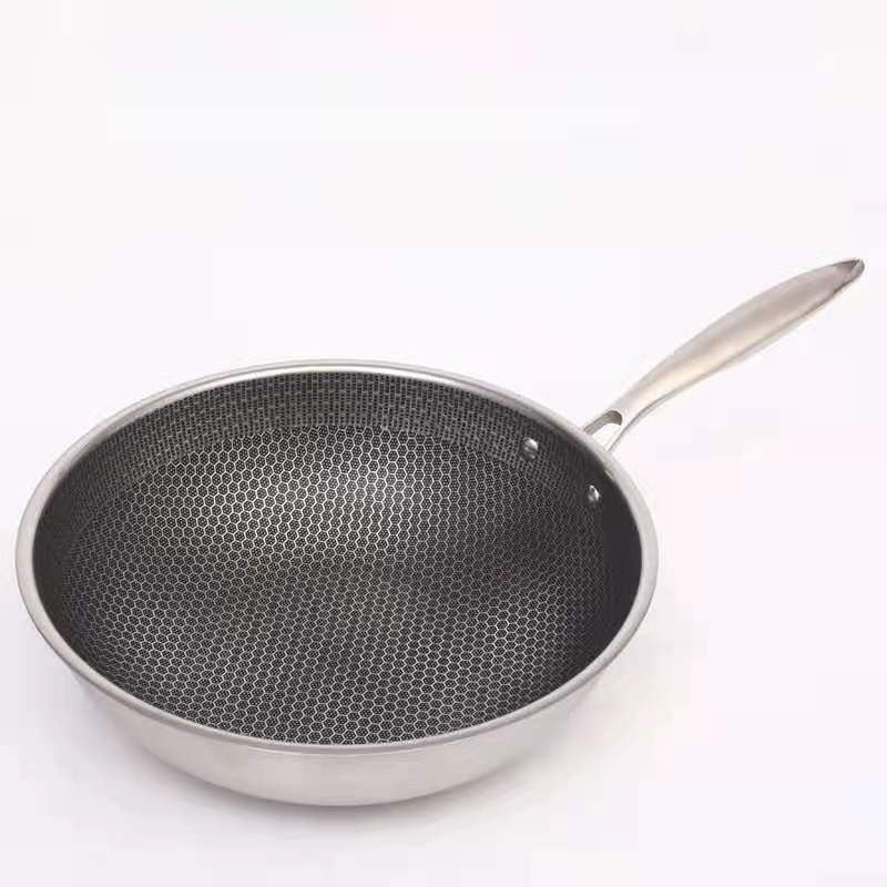 Moktan Sabai ChefSeries | Stainless Steel Frying Pan with Honeycomb Texture | Scratch-Resistant Non-Stick Coating for Even Cooking