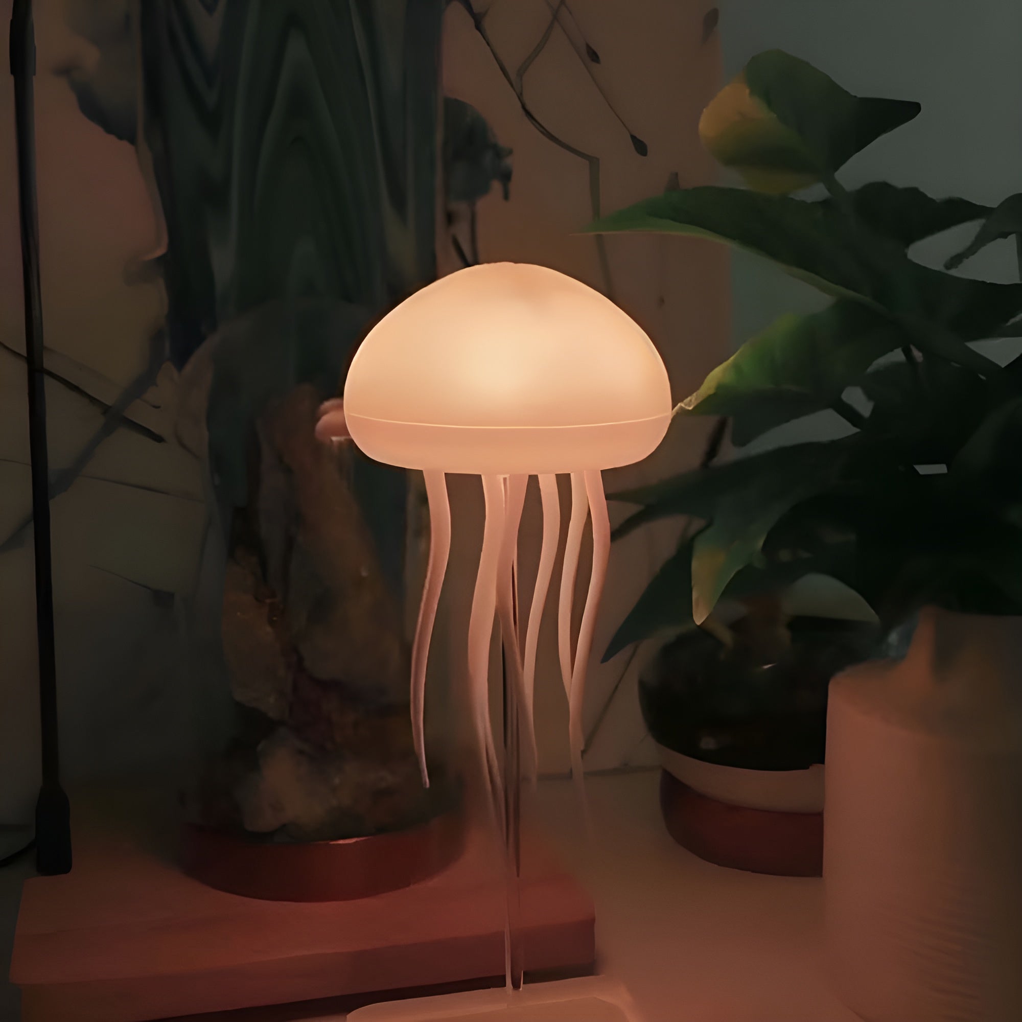Moktan Sabai LED Jellyfish Lamp RGB Color Changing Mood Light with Voice Control