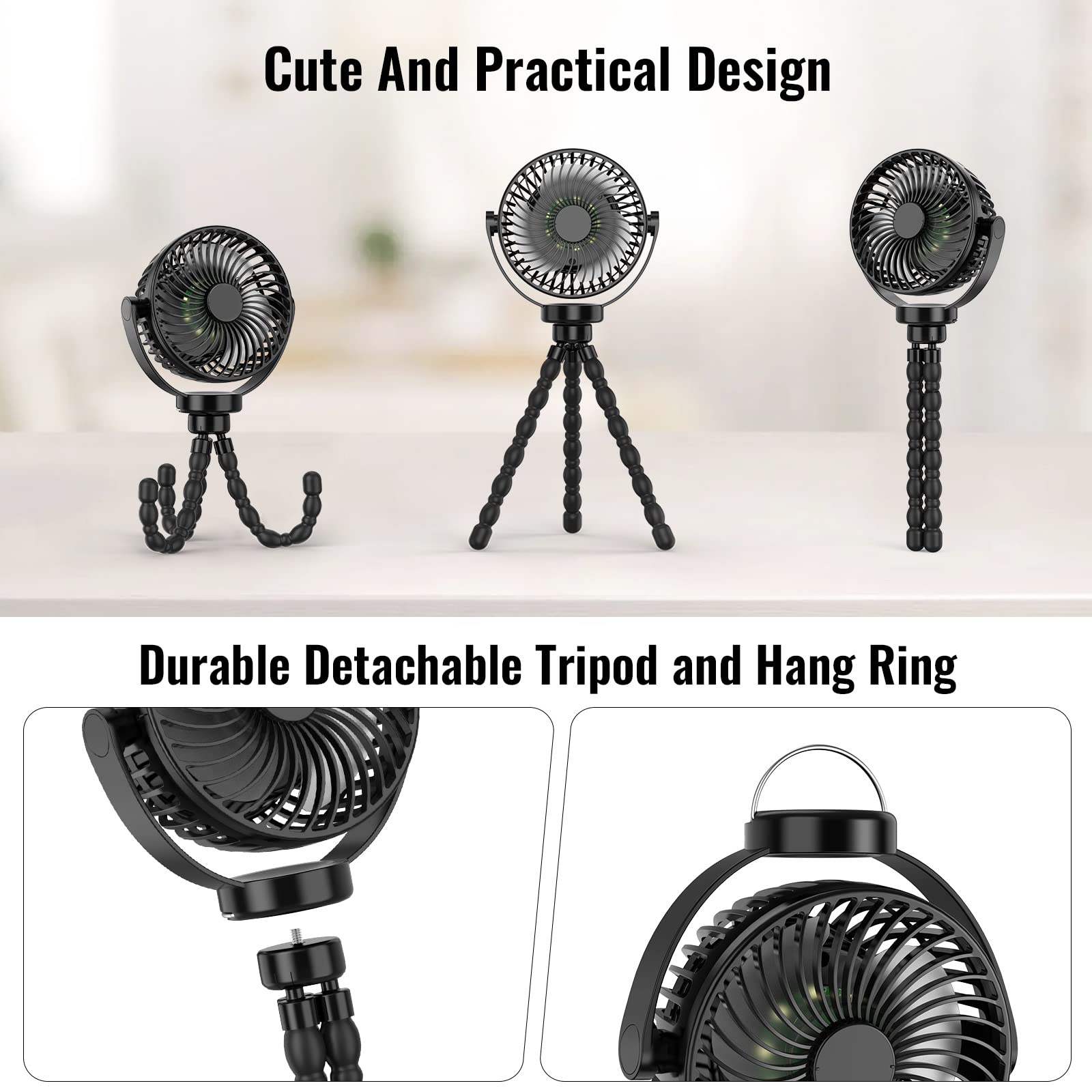 Moktan Sabai Portable Fan | Battery Operated Hand Held Fan with 8000mAh Battery | 4-Speed Settings for Ultimate Comfort