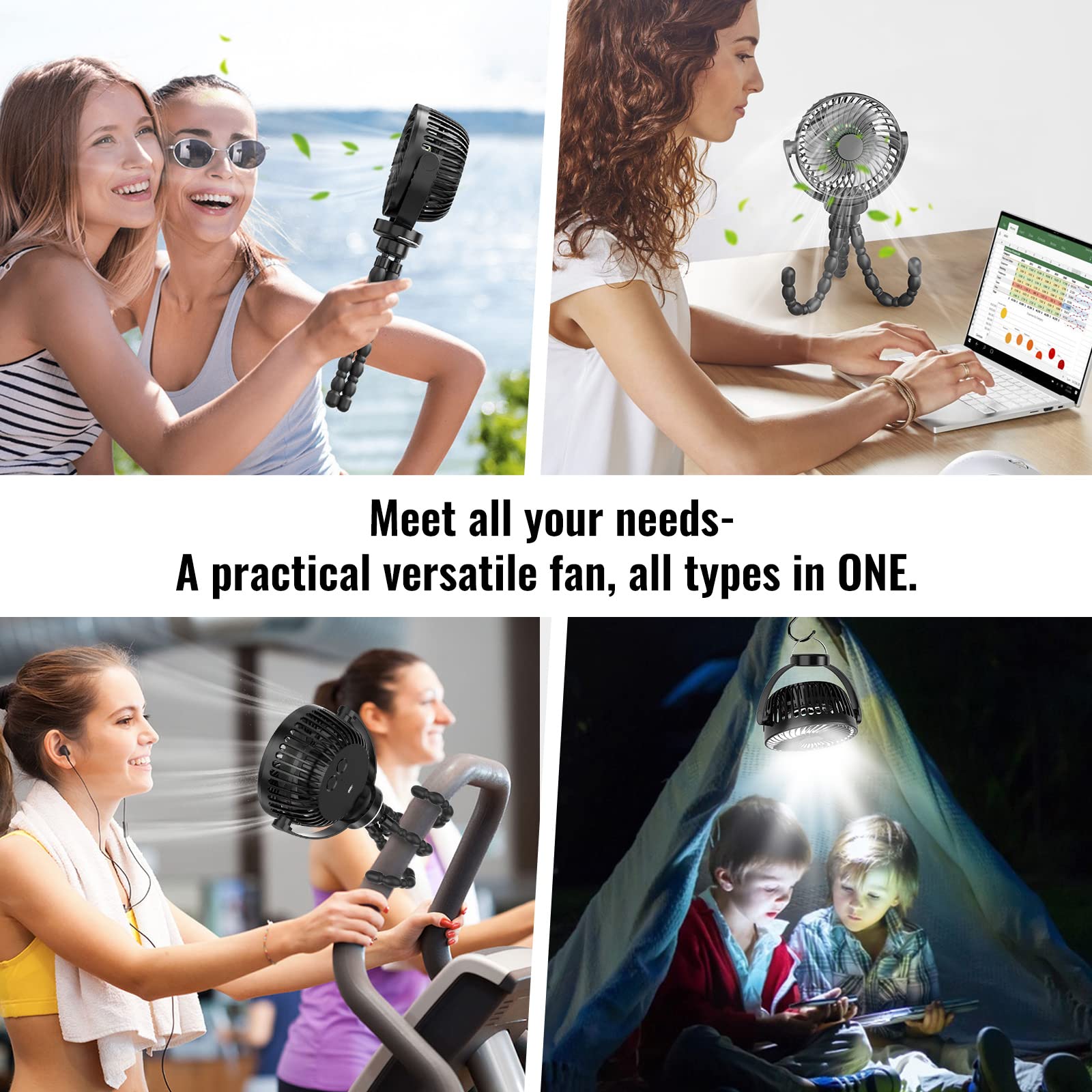 Moktan Sabai Portable Fan | Battery Operated Hand Held Fan with 8000mAh Battery | 4-Speed Settings for Ultimate Comfort