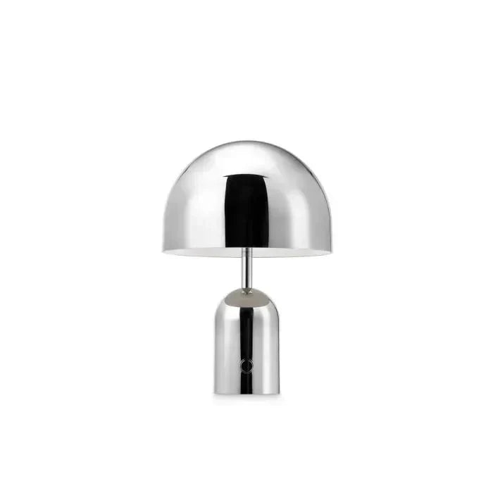 Moktan Sabai Rechargeable Chrome Table Lamp Dimmable Wireless LED Dome Light Chromium