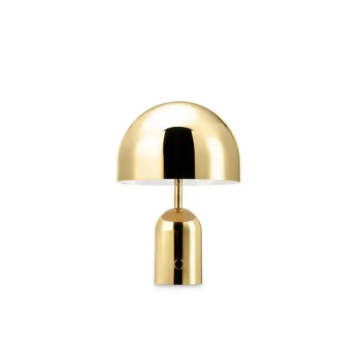 Moktan Sabai Rechargeable Chrome Table Lamp Dimmable Wireless LED Dome Light Gold