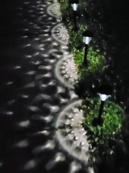 10-Pack Solar Pathway Lights – Bright White LED, Auto On/Off, Mandala Pattern Moktan Sabai