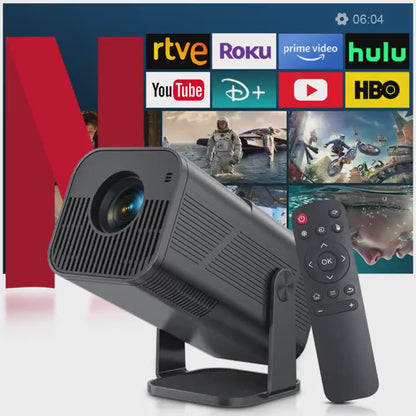 4K Mini Projector with WiFi & Android | Smart Portable Home Theater Projector