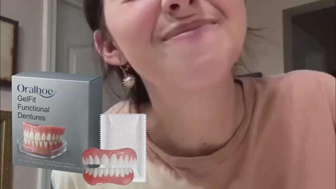 LumaDent Custom Full Dentures – Natural Fit Ivory & White Teeth Set