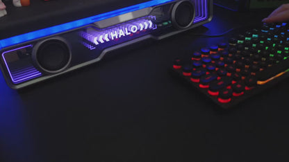 Retro RGB Gaming Keyboard with Round Keycaps, Wired USB Typewriter Keyboard, 104-Key
