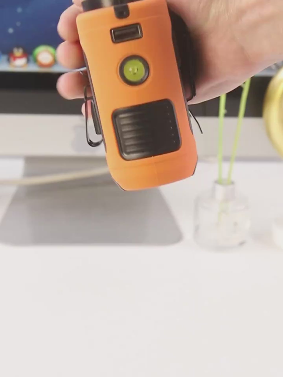 Load video: Portable Waist Fan 6000mAH Rechargeable Clip Fan with LED Light Power Bank
