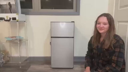 Moktan Sabai 2.6 Cu.Ft Mini Fridge with Freezer, Compact Double Door Refrigerator