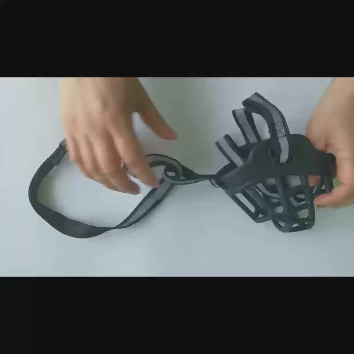 Load video: Adjustable Mesh Dog Muzzle