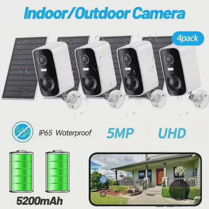 Moktan Sabai 5MP Solar Security Camera – 360° View, AI Motion Detection, Wireless