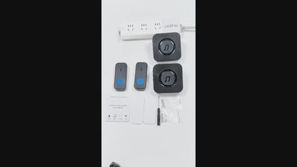 Wireless Doorbell System with 2 Transmitters & 2 Plug-in Receivers, 1000ft Range