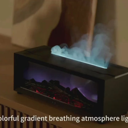 USB-Powered Fireplace Air Freshener with LED Flame Effect for Home & Office