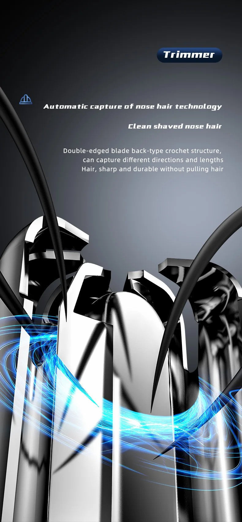 Moktan Sabai Rechargeable Nose & Ear Hair Trimmer USB Painless Groomer