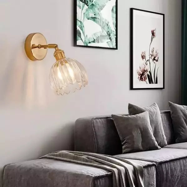 Moktan Sabai Tulip Glass Wall Lamp Retro Flower Bud Vintage Wall Light