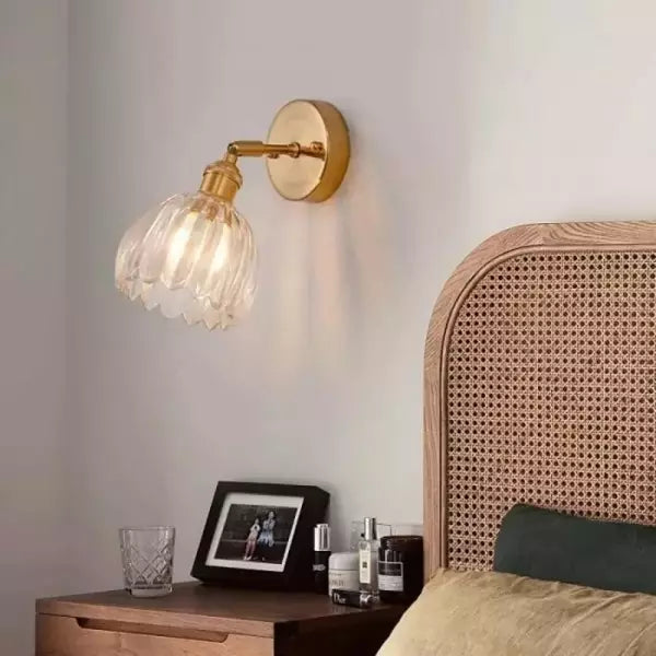 Moktan Sabai Tulip Glass Wall Lamp Retro Flower Bud Vintage Wall Light