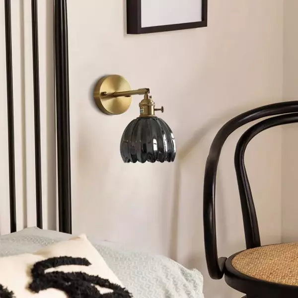 Moktan Sabai Tulip Glass Wall Lamp Retro Flower Bud Vintage Wall Light