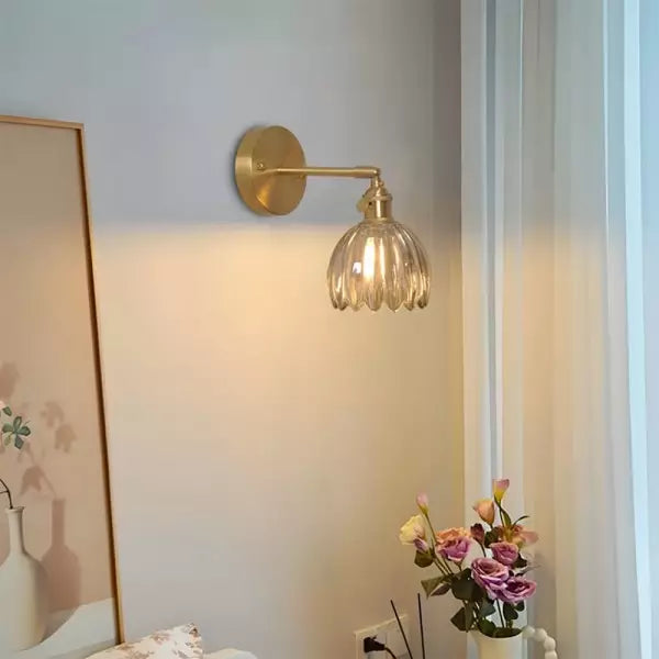 Moktan Sabai Tulip Glass Wall Lamp Retro Flower Bud Vintage Wall Light