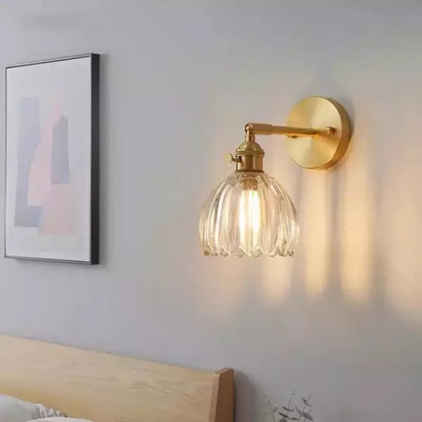 Moktan Sabai Tulip Glass Wall Lamp Retro Flower Bud Vintage Wall Light