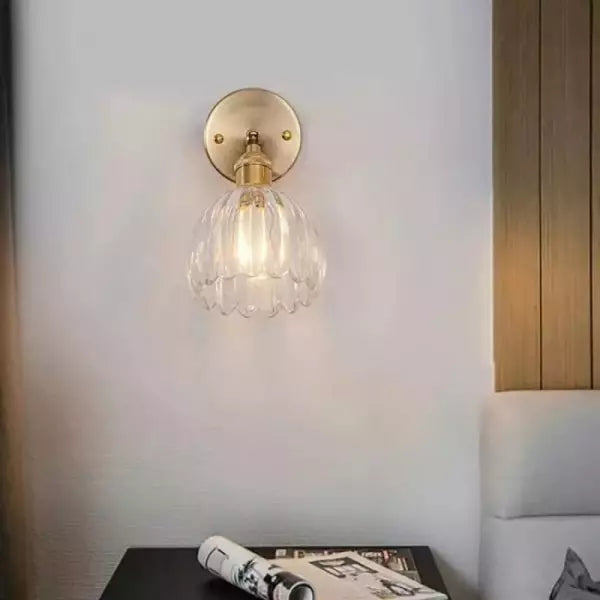 Moktan Sabai Tulip Glass Wall Lamp Retro Flower Bud Vintage Wall Light