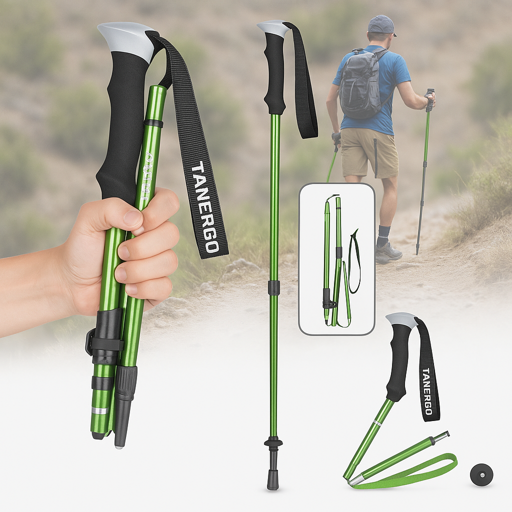 Moktan Sabai Adjustable Foldable Hiking Poles 110–135cm Trekking Sticks