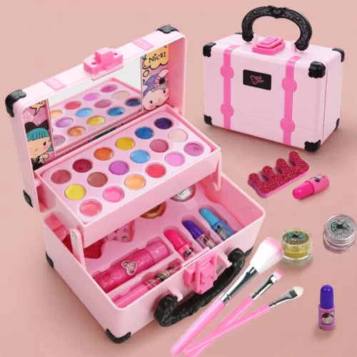 Moktan Sabai Kids Princess Makeup Kit Washable Non Toxic Cosmetic Set with Case