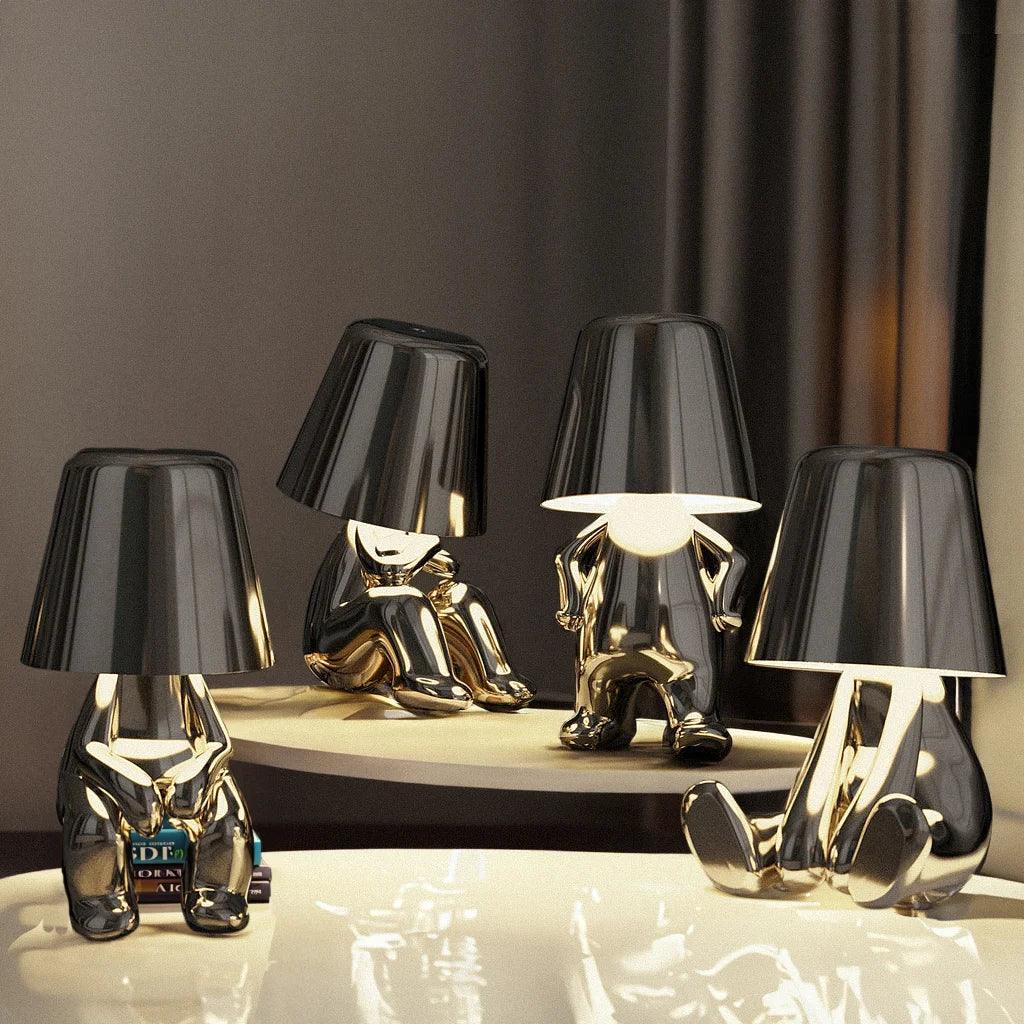 Moktan Sabai Silver Thinker LED Table Lamps Set
