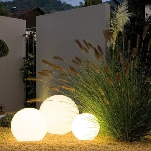 Moktan Sabai Modern PE Globe Outdoor Garden Light | Rechargeable 16 Color LED Outdoor Lamp