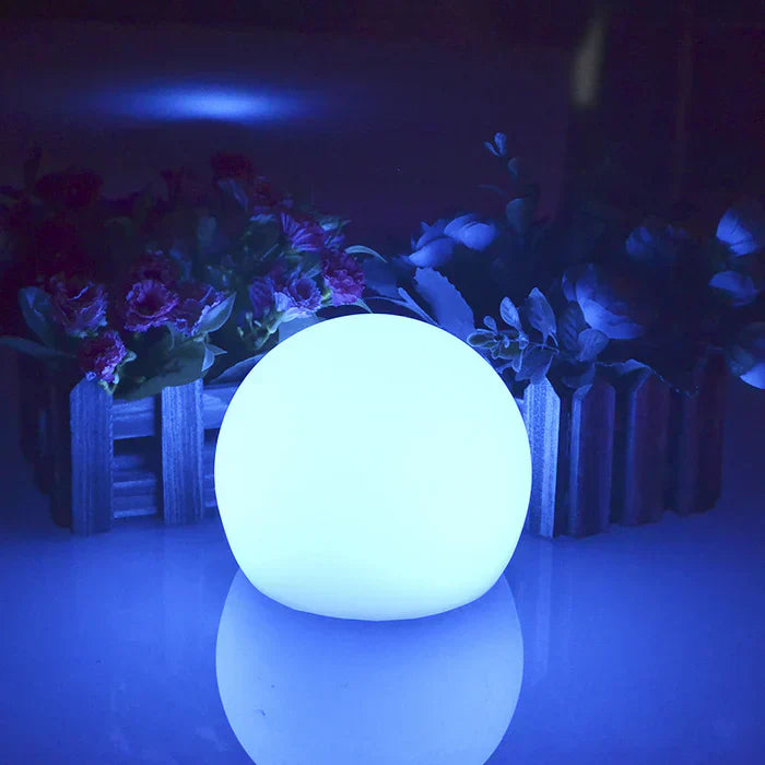 Moktan Sabai Modern PE Globe Outdoor Garden Light | Rechargeable 16 Color LED Outdoor Lamp