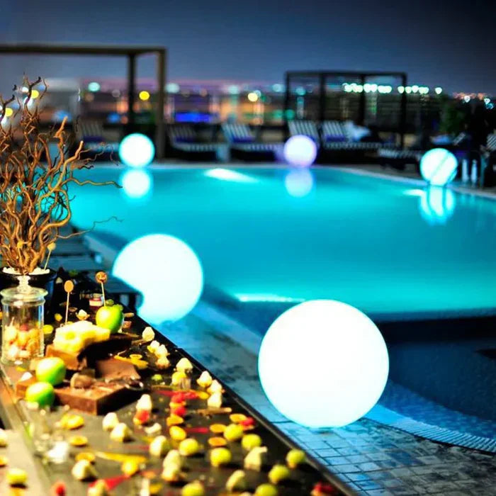 Moktan Sabai Modern PE Globe Outdoor Garden Light | Rechargeable 16 Color LED Outdoor Lamp