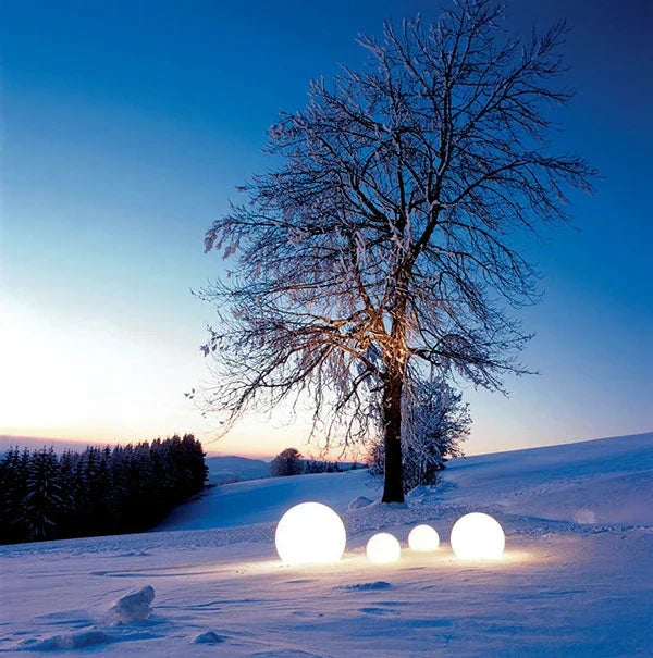 Moktan Sabai Modern PE Globe Outdoor Garden Light | Rechargeable 16 Color LED Outdoor Lamp