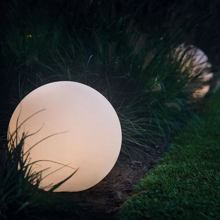 Moktan Sabai Modern PE Globe Outdoor Garden Light | Rechargeable 16 Color LED Outdoor Lamp