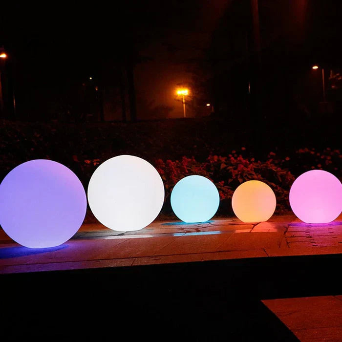 Moktan Sabai Modern PE Globe Outdoor Garden Light | Rechargeable 16 Color LED Outdoor Lamp