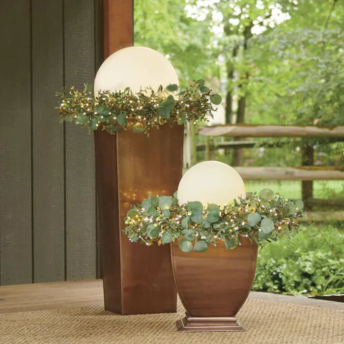 Moktan Sabai Modern PE Globe Outdoor Garden Light | Rechargeable 16 Color LED Outdoor Lamp
