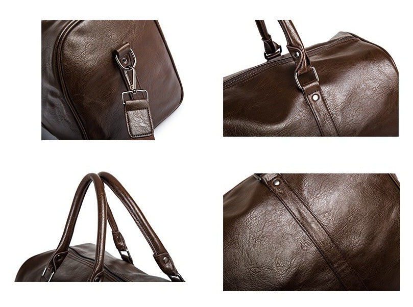 Moktan Sabai Large PU Leather Travel Duffel Bag Lightweight Carry On Weekender 45cm