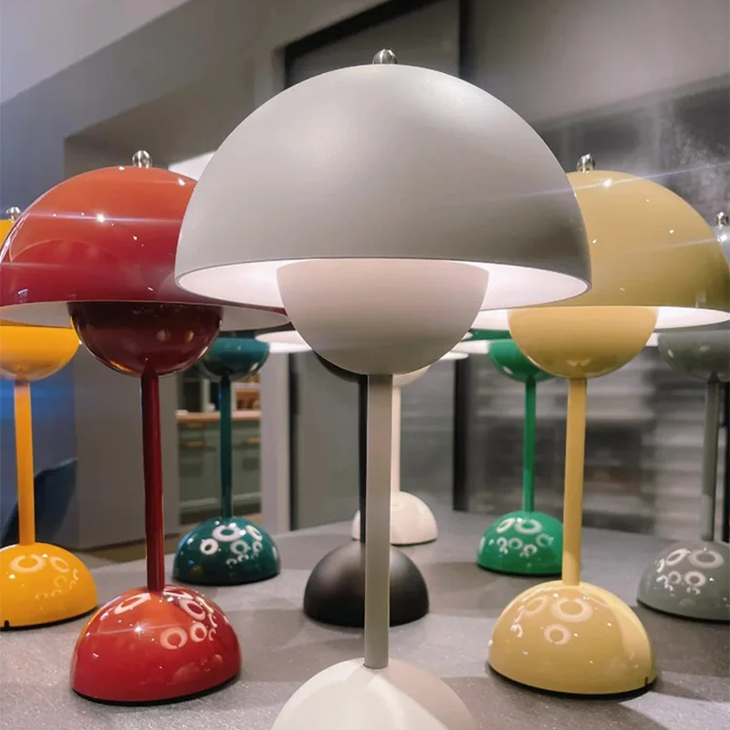 Moktan Sabai Portable LED Mushroom Table Lamp Touch Dimmable Rechargeable Flowerpot Light