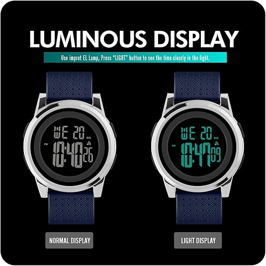 Moktan Sabai Ultra-Slim Digital Sports Watch 50M Waterproof Stainless Steel
