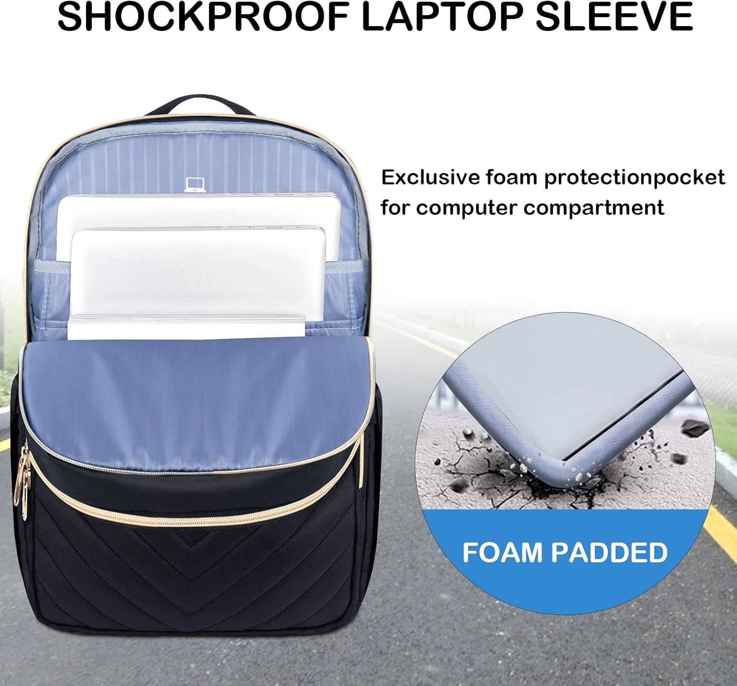Moktan Sabai Waterproof Laptop Backpack 15.6 Inch with USB Charging Port Travel Bag