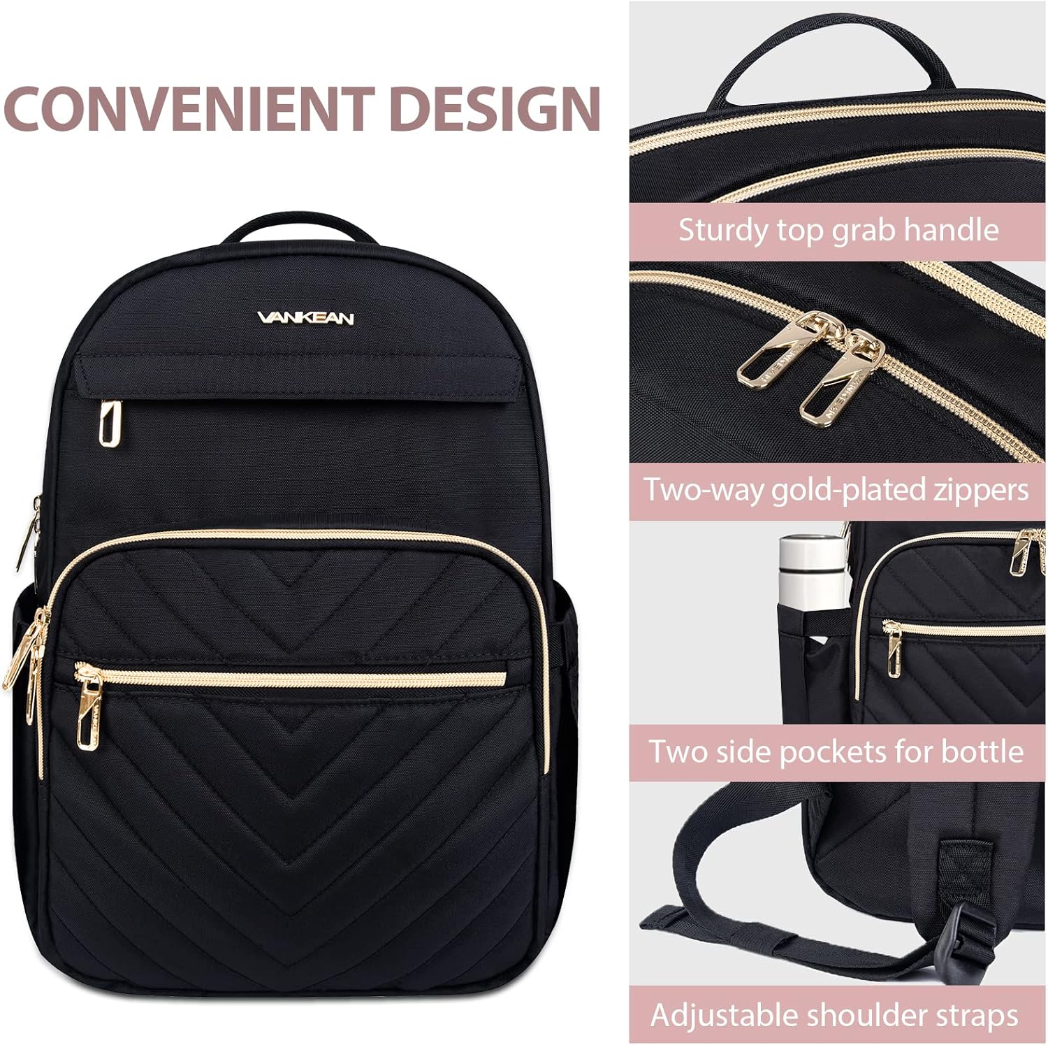 Moktan Sabai Waterproof Laptop Backpack 15.6 Inch with USB Charging Port Travel Bag