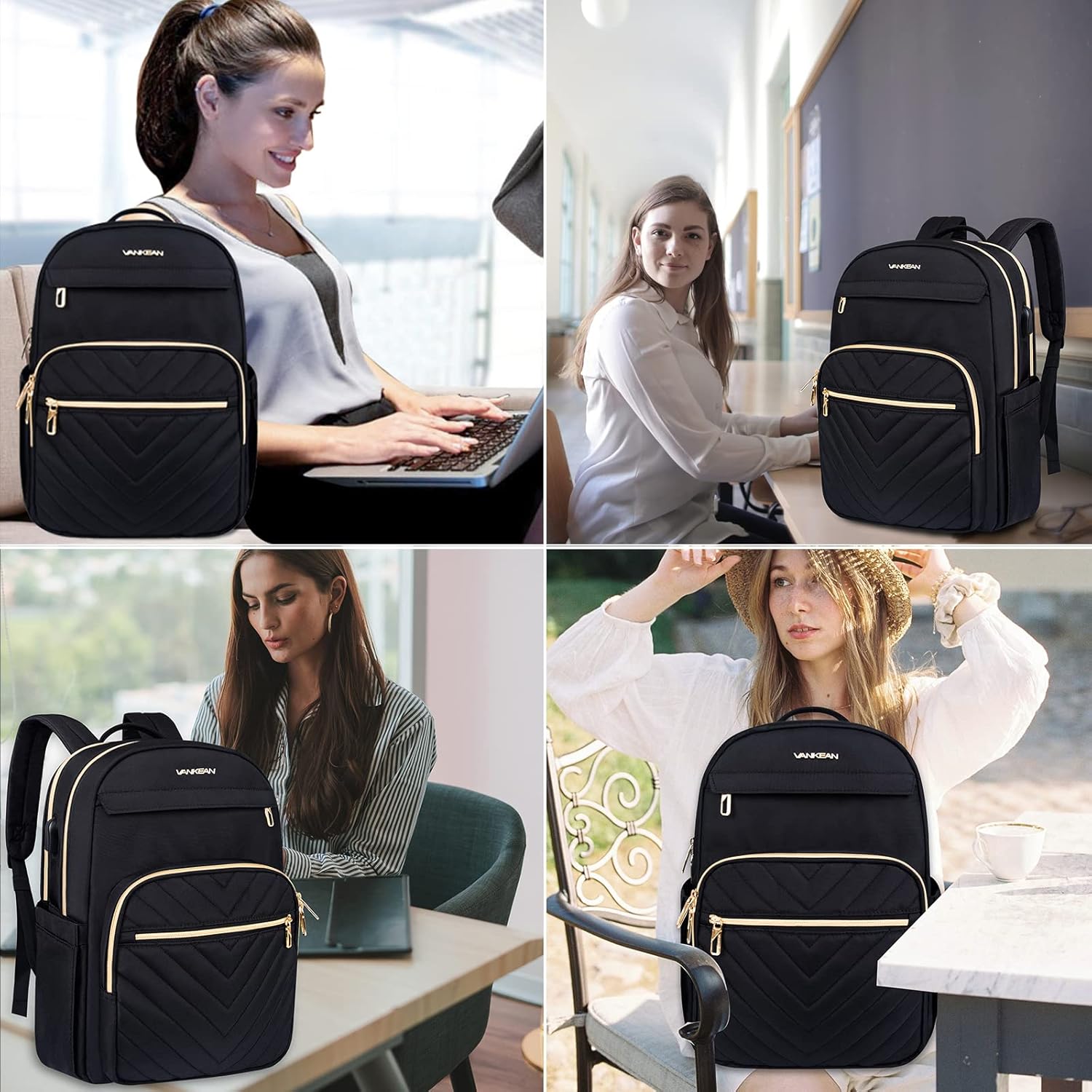 Moktan Sabai Waterproof Laptop Backpack 15.6 Inch with USB Charging Port Travel Bag
