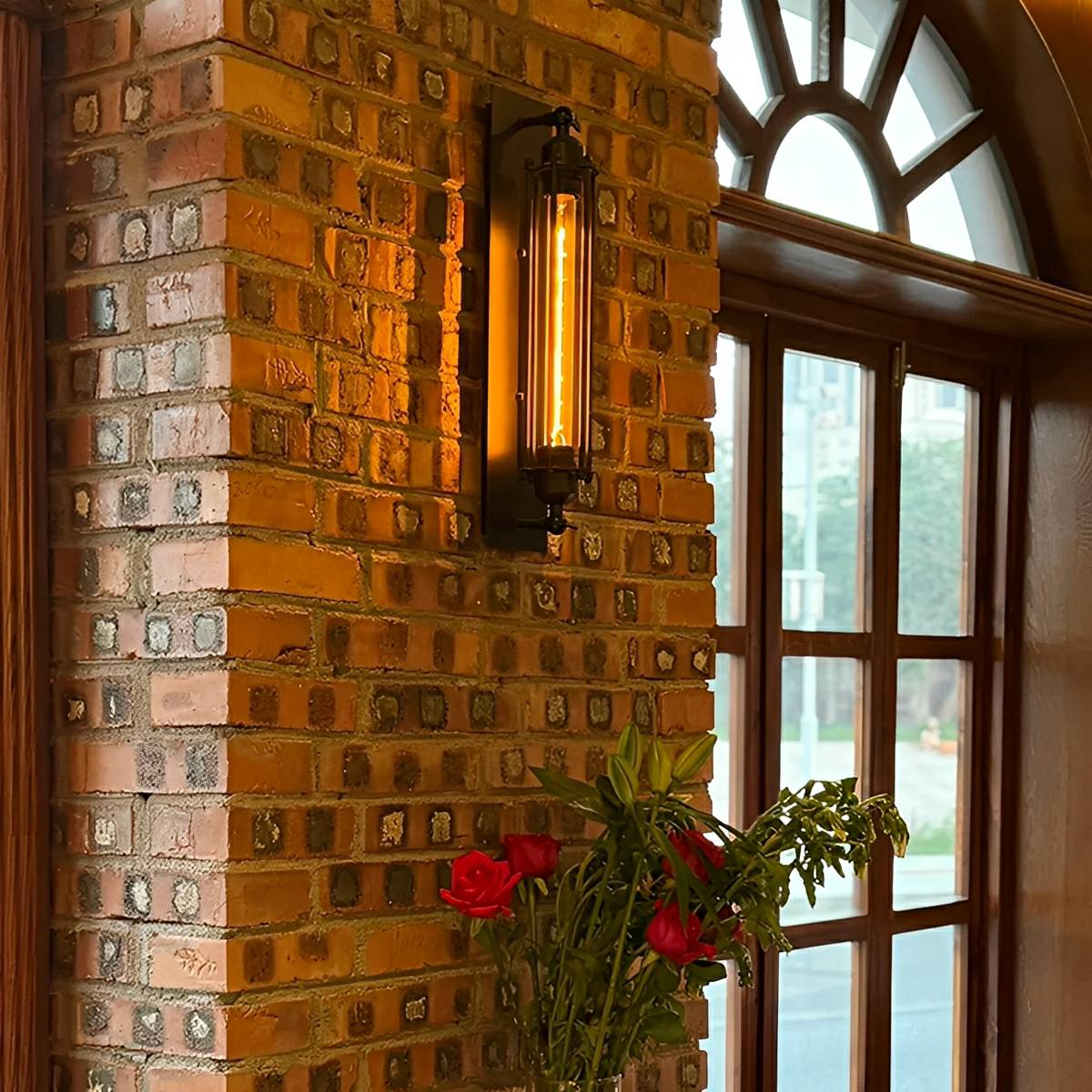 Moktan Sabai Vintage Industrial LED Wall Sconce Iron Glass Indoor Light