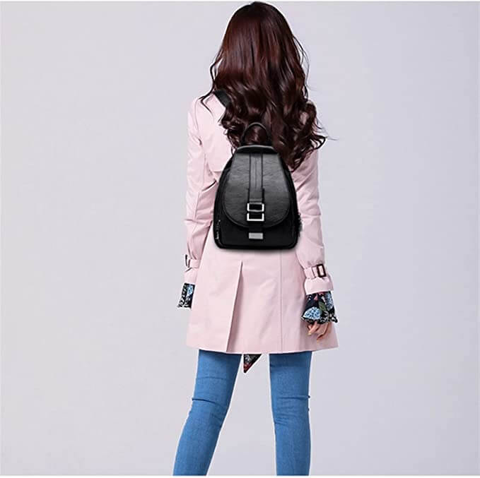 Moktan Sabai Genuine Leather Backpack for Women Water Resistant Anti Theft Travel Bag