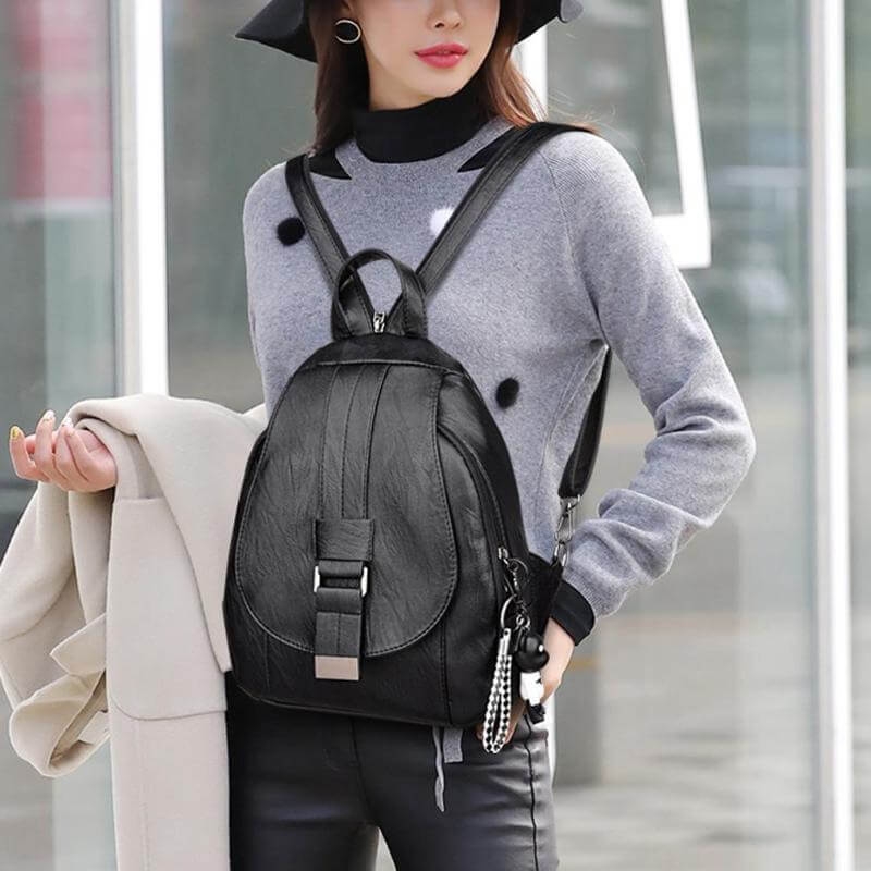 Moktan Sabai Genuine Leather Backpack for Women Water Resistant Anti Theft Travel Bag