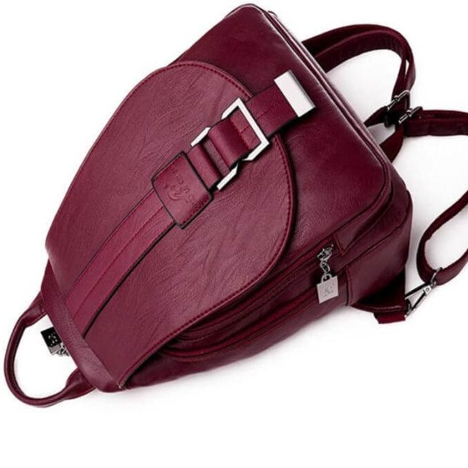 Moktan Sabai Genuine Leather Backpack for Women Water Resistant Anti Theft Travel Bag