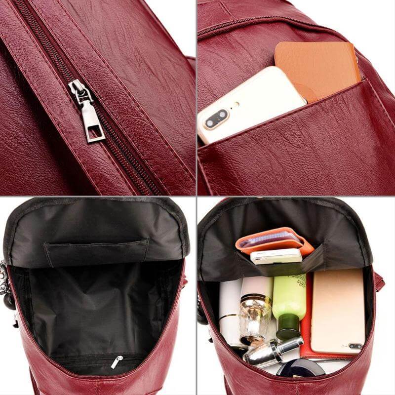 Moktan Sabai Genuine Leather Backpack for Women Water Resistant Anti Theft Travel Bag